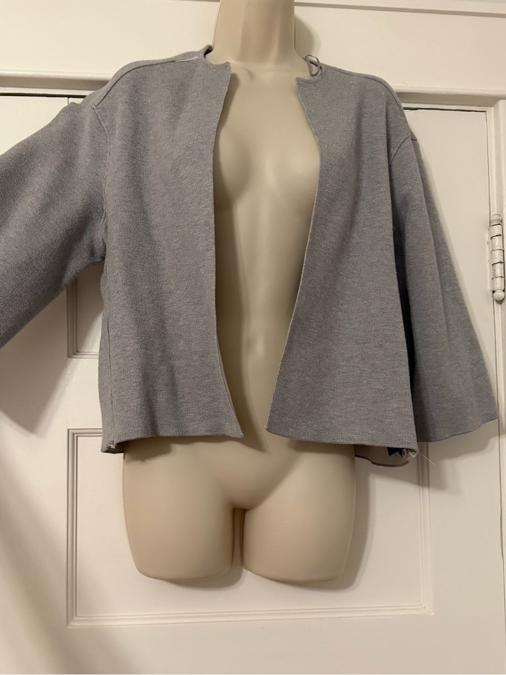 Zara Knit Gray Open-Front Women's Cardigan